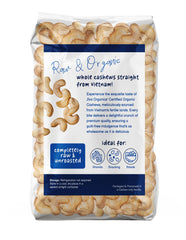 Jiva Organics cashews closeup raw reveals creamy texture