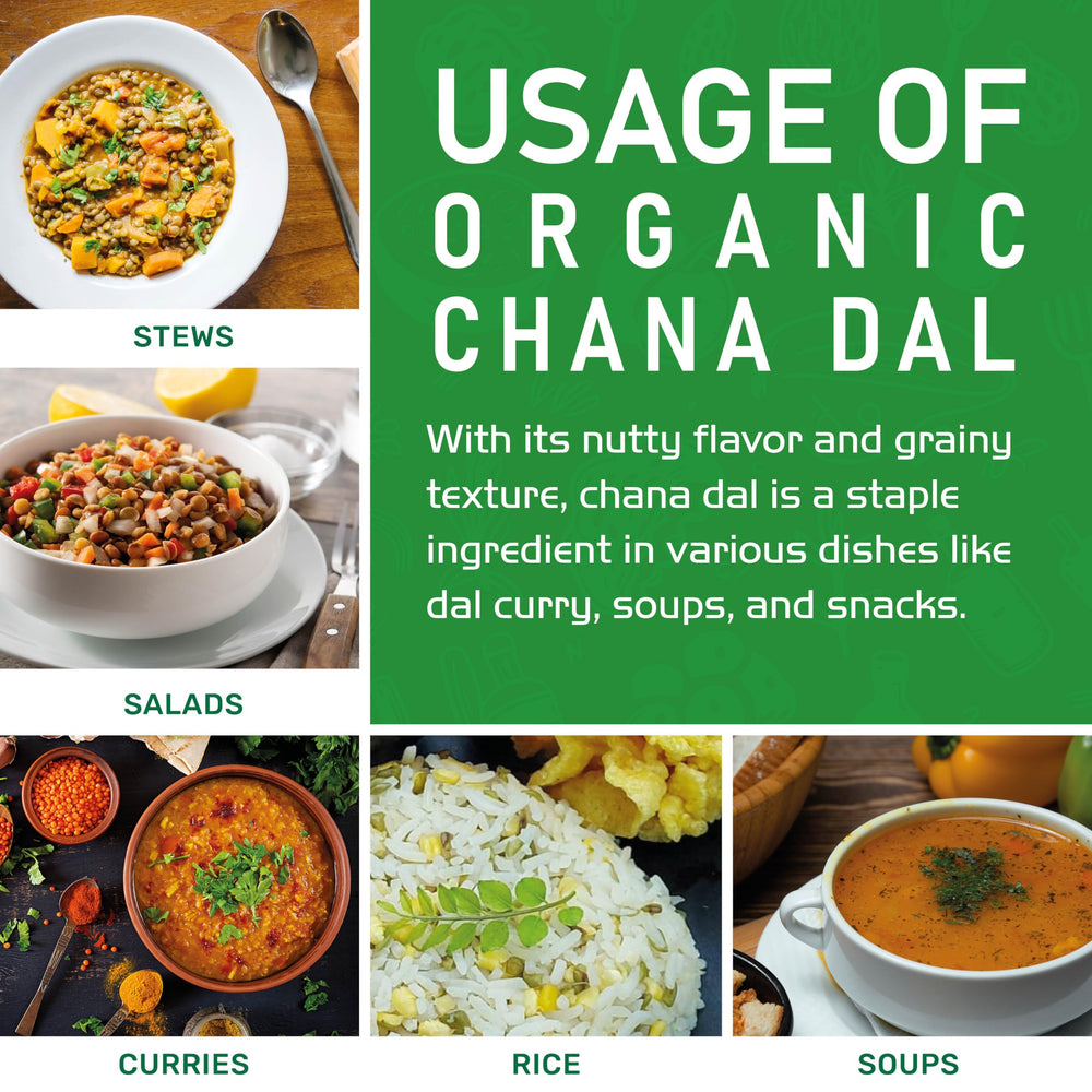 Jiva Organics Chana Dal in a kitchen setting.