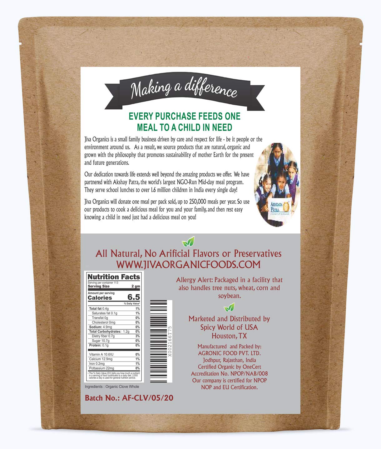 Jiva Organics cloves aroma steam evokes warm kitchen atmosphere