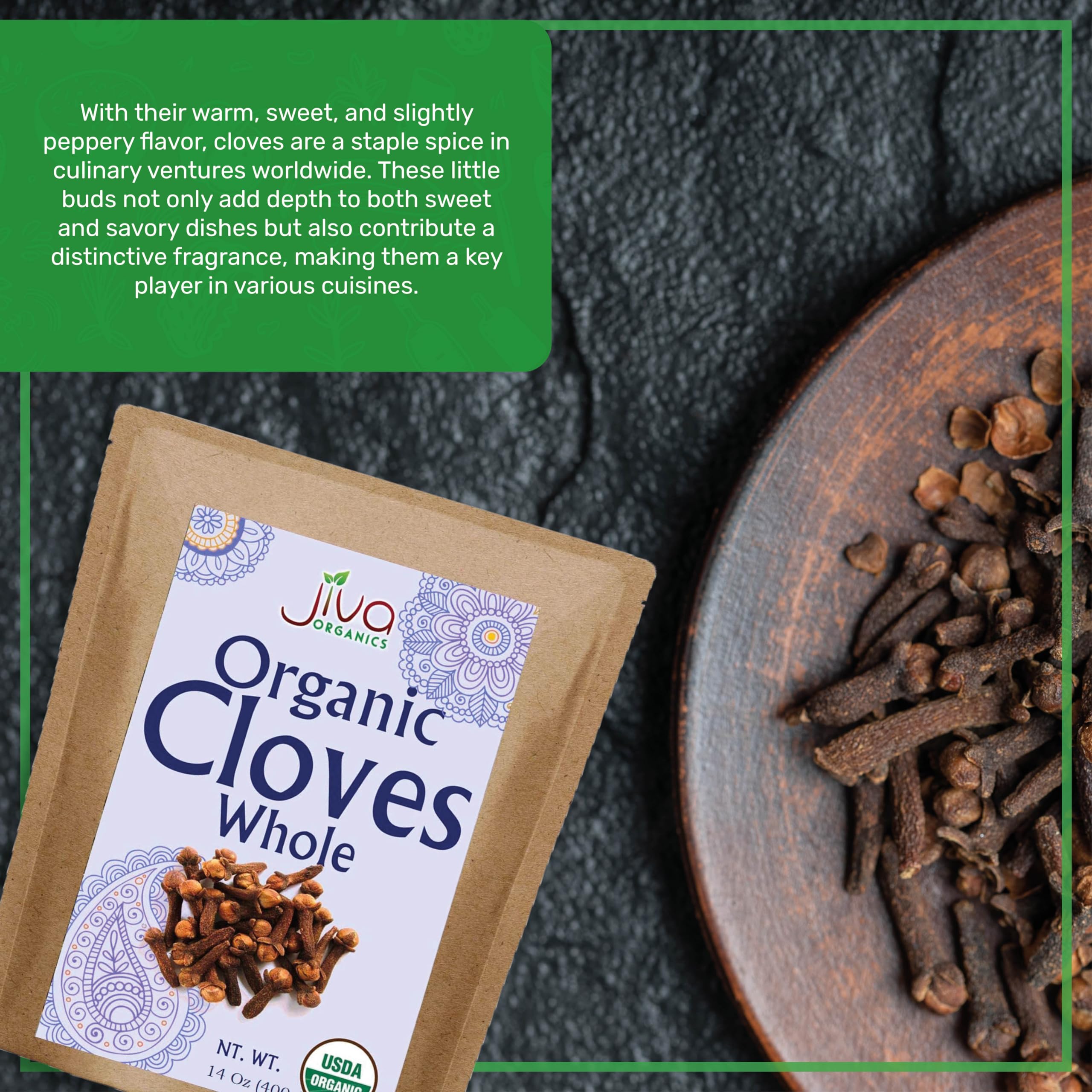 Jiva Organics cloves baking spice for warm, autumnal desserts and savory rubs
