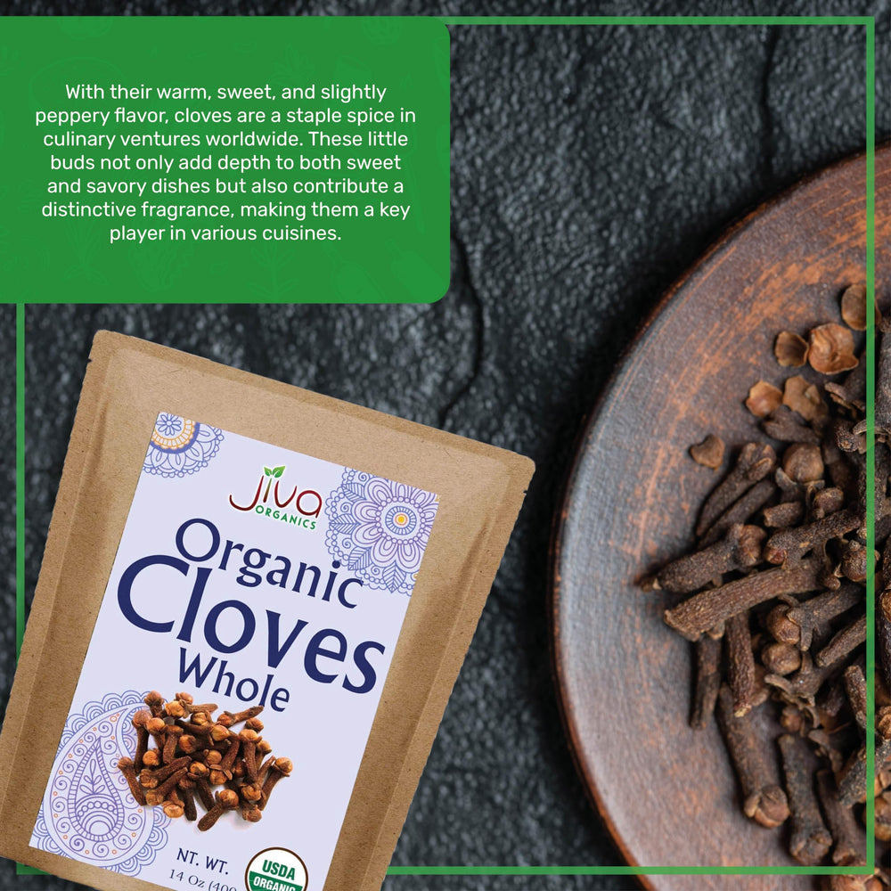 Jiva Organics cloves baking spice for warm, autumnal desserts and savory rubs
