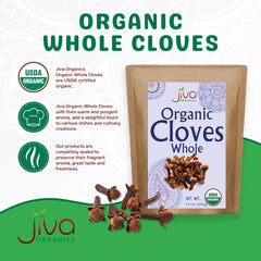 Jiva Organics cloves cooking pot scene suggesting depth of flavor in dishes