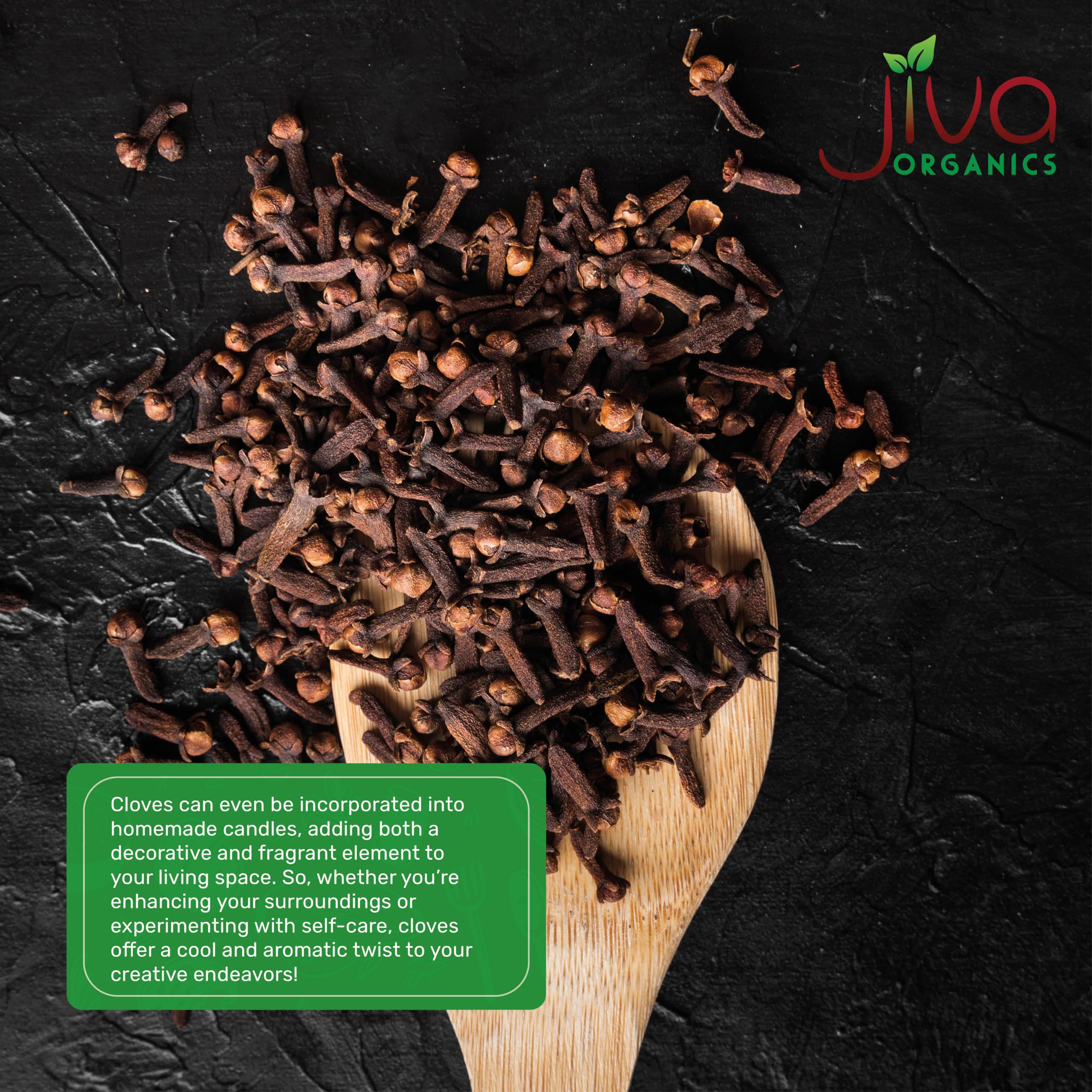 Jiva Organics whole cloves for pomander balls and fragrance.