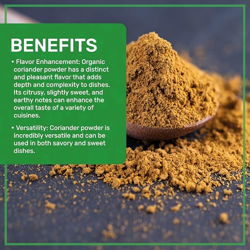 Close-up of finely ground coriander powder with rich texture.