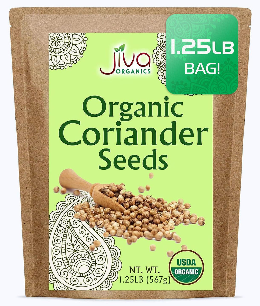 Jiva Organics coriander seeds whole bulk bag ideal for grinding and flavoring dishes
