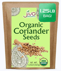 Jiva Organics coriander seeds whole bulk bag ideal for grinding and flavoring dishes