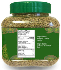 Close-up of Jiva Organics cumin seeds releasing rich aroma for flavor depth.