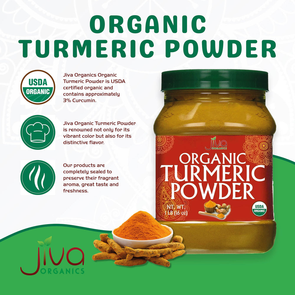 Jiva Organics Curcumin Content 3 Percent, high curcumin turmeric for golden milk
