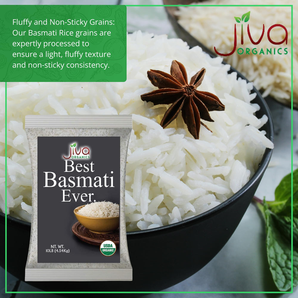 Jiva Organics 10lb bag fits family meals and large gatherings.