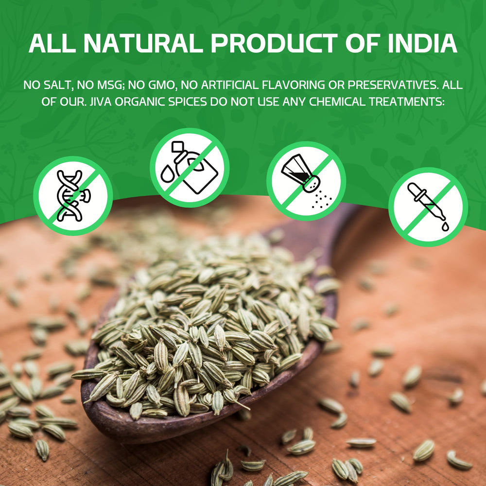 Jiva Organics fennel seeds resealable bag keeps freshness