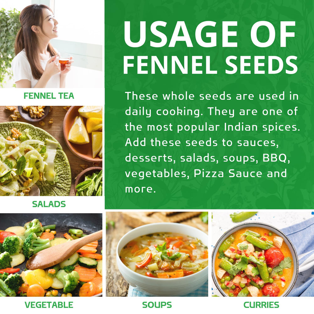 Jiva Organics fennel seeds on spice shelf with authentic aroma