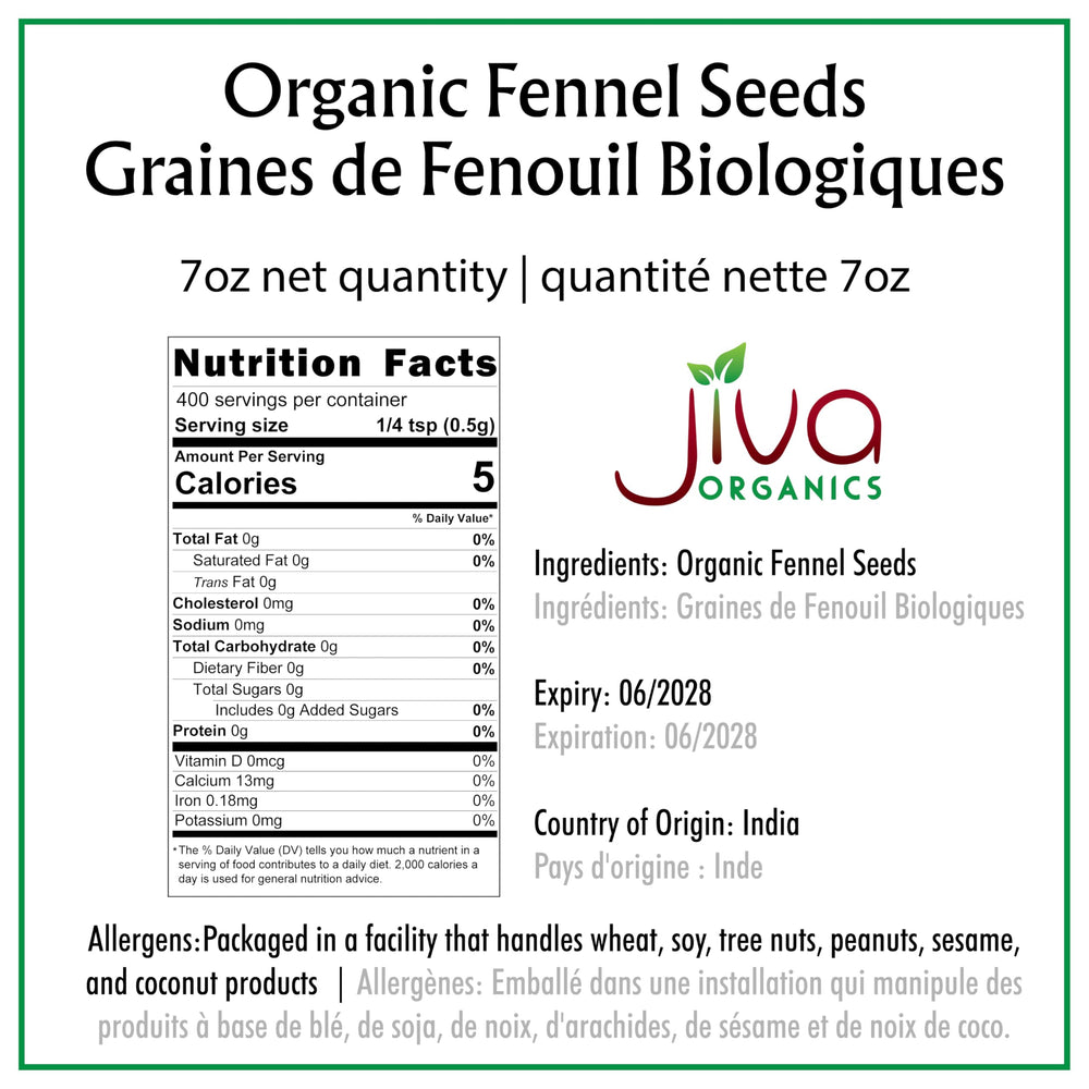 Jiva Organics fennel seeds used to brew fragrant fennel tea infusion.