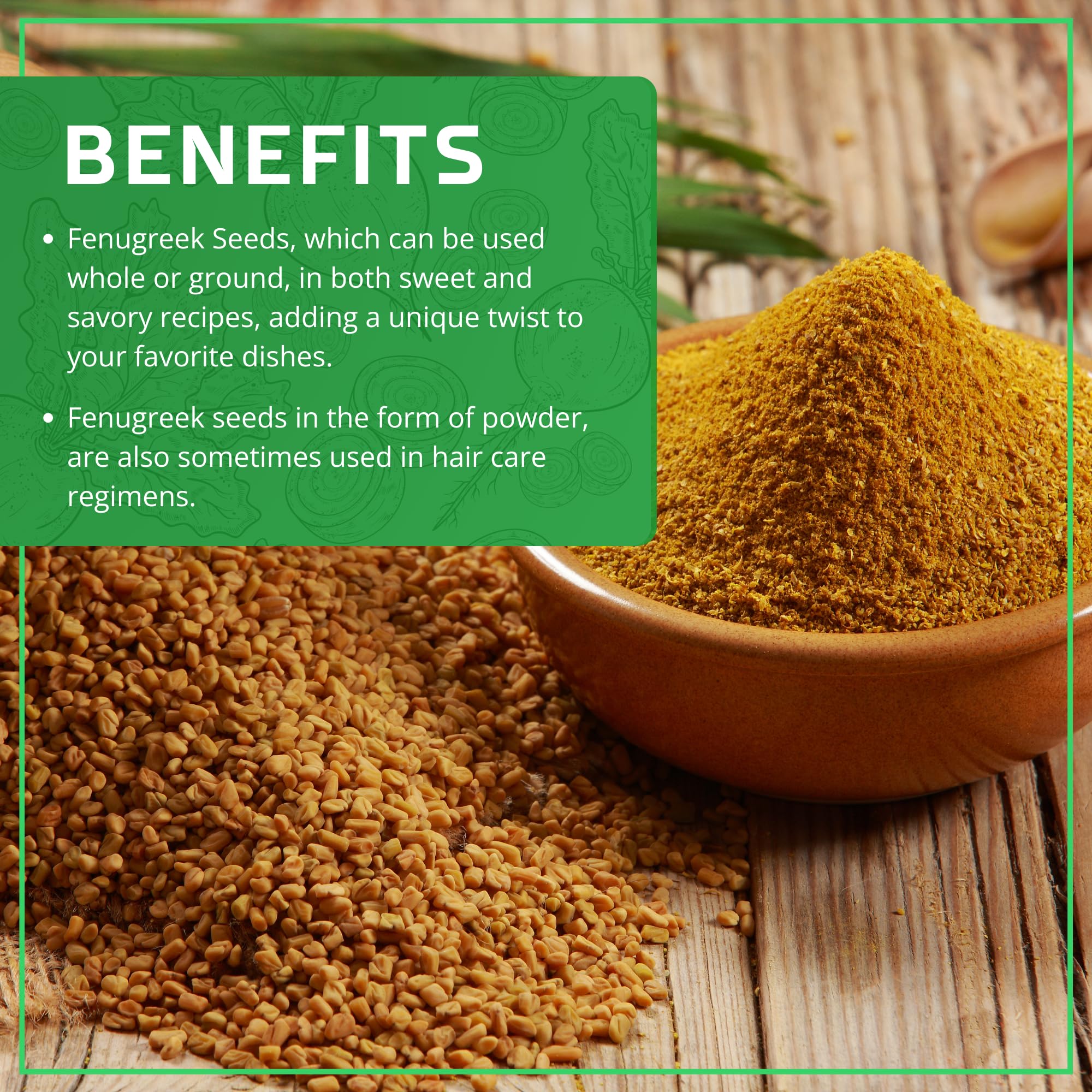 Jiva Organics fenugreek seeds gluten free, non-GMO, and non-irradiated.