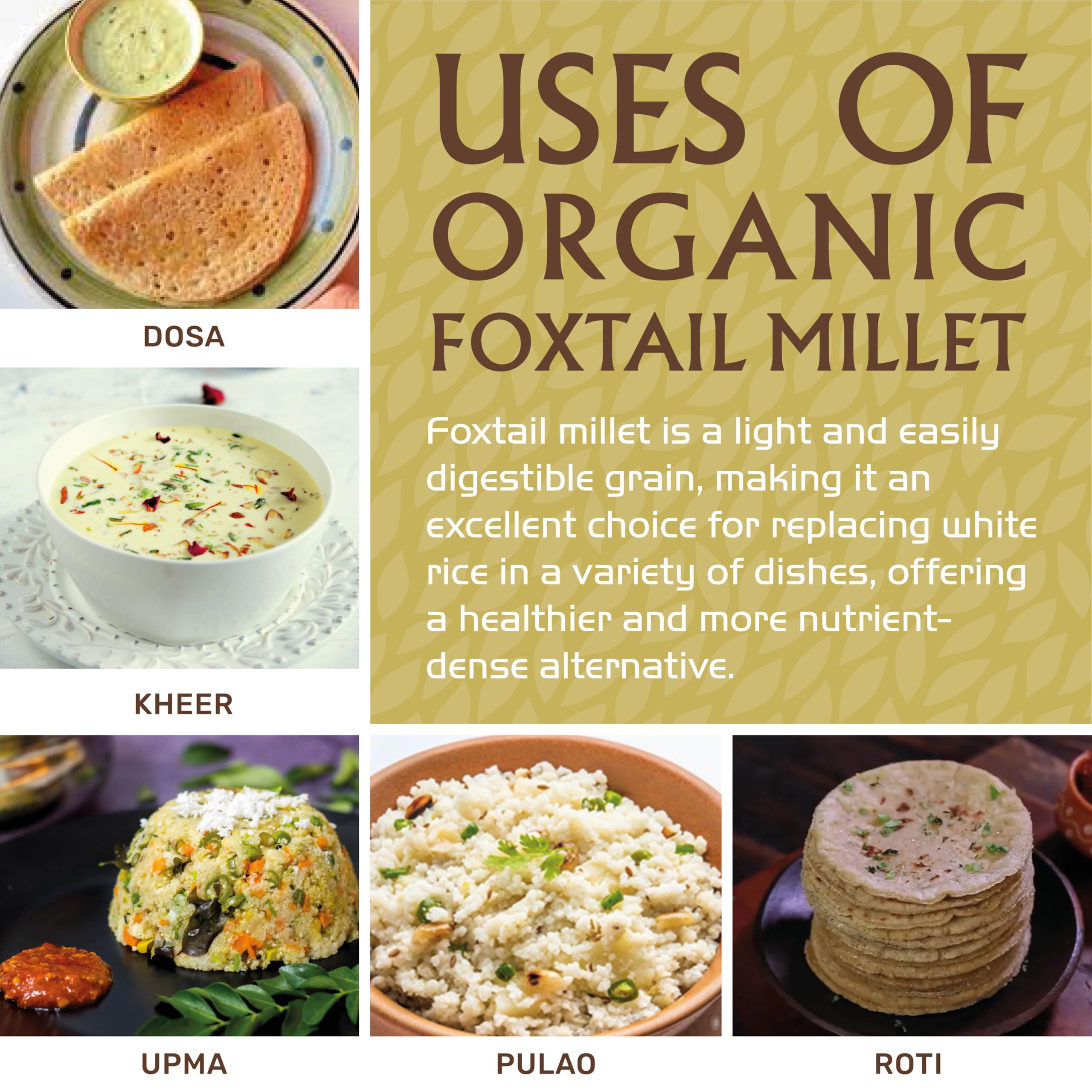 Cooked foxtail millet dish on plate shows fluffy grains for pulao or upma
