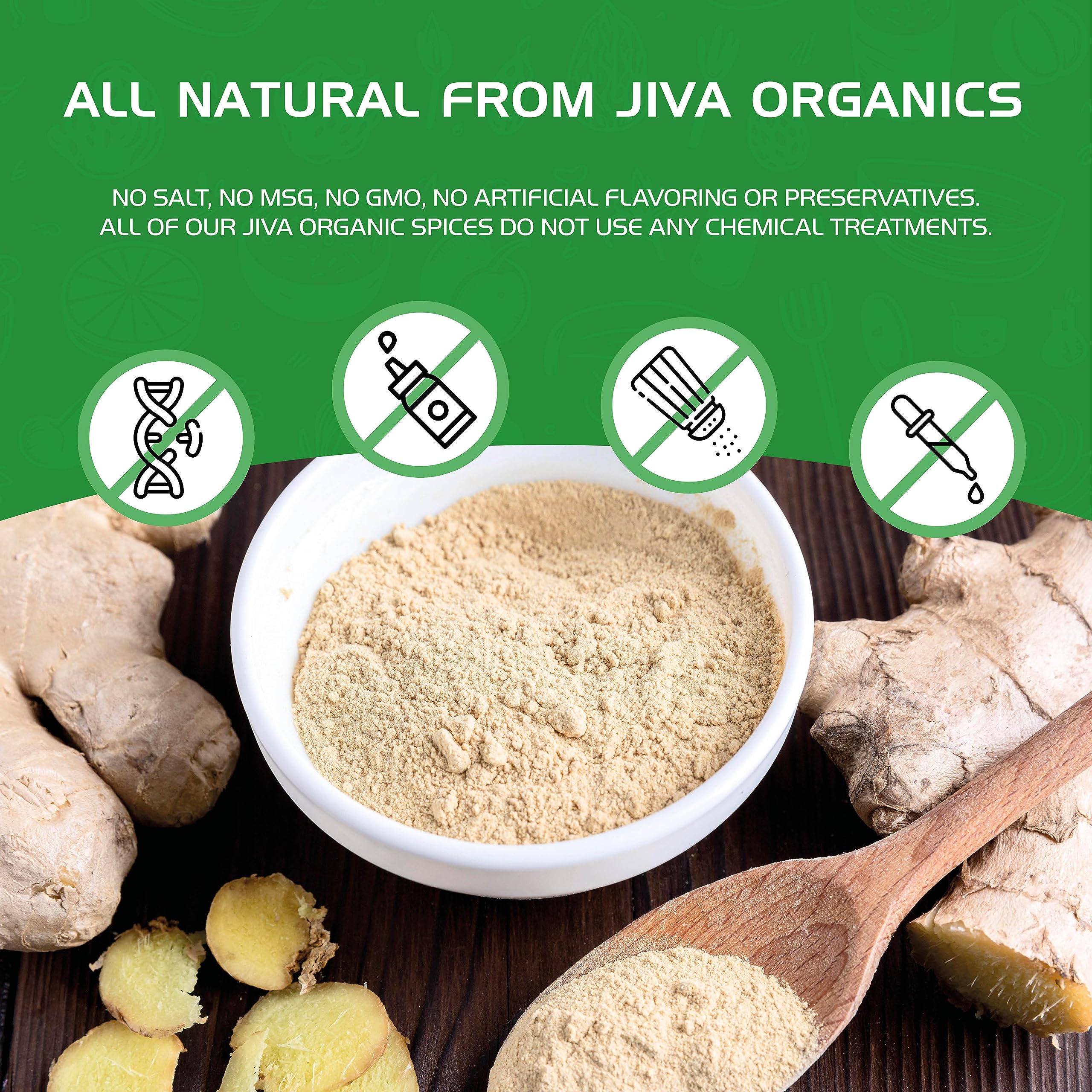 Jiva Organics ginger powder added to a cooked savory dish