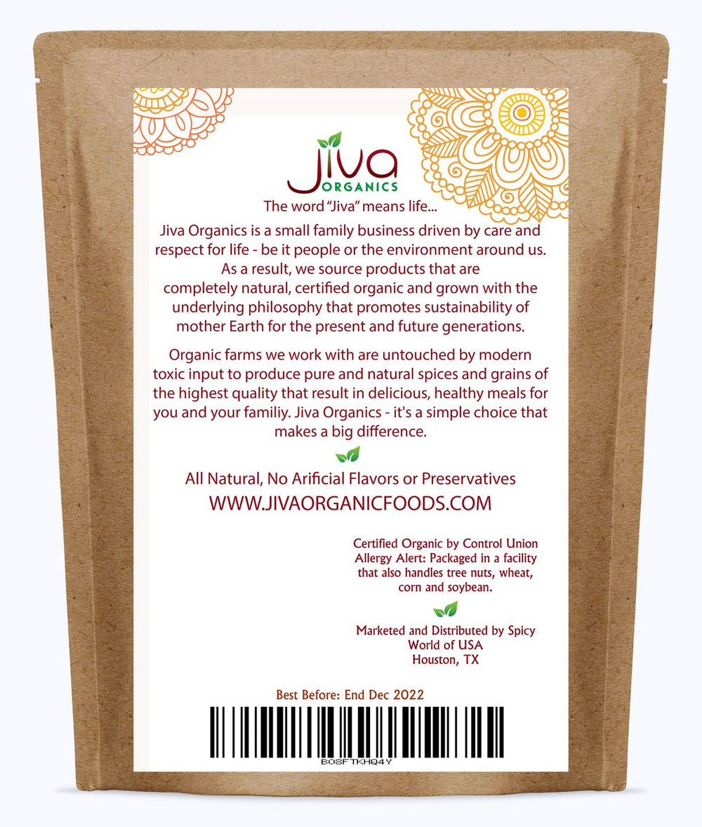 Jiva Organics kitchen scene showing ginger powder in recipe prep