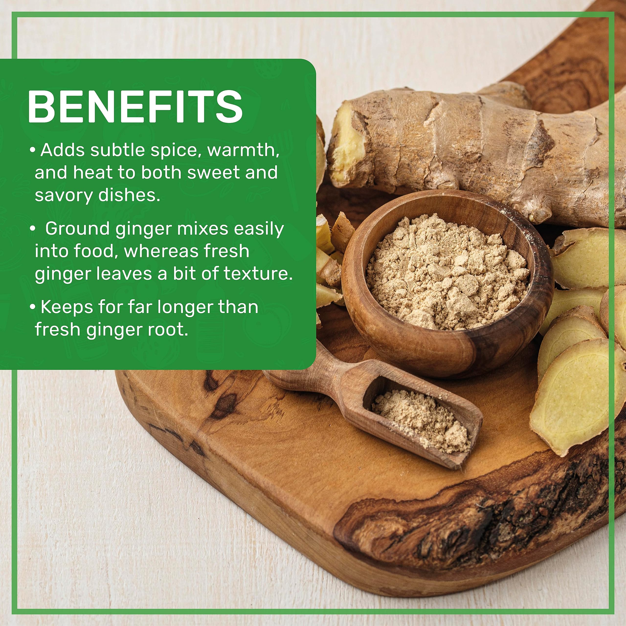 Jiva Organics measuring-spoon with ginger powder for recipes