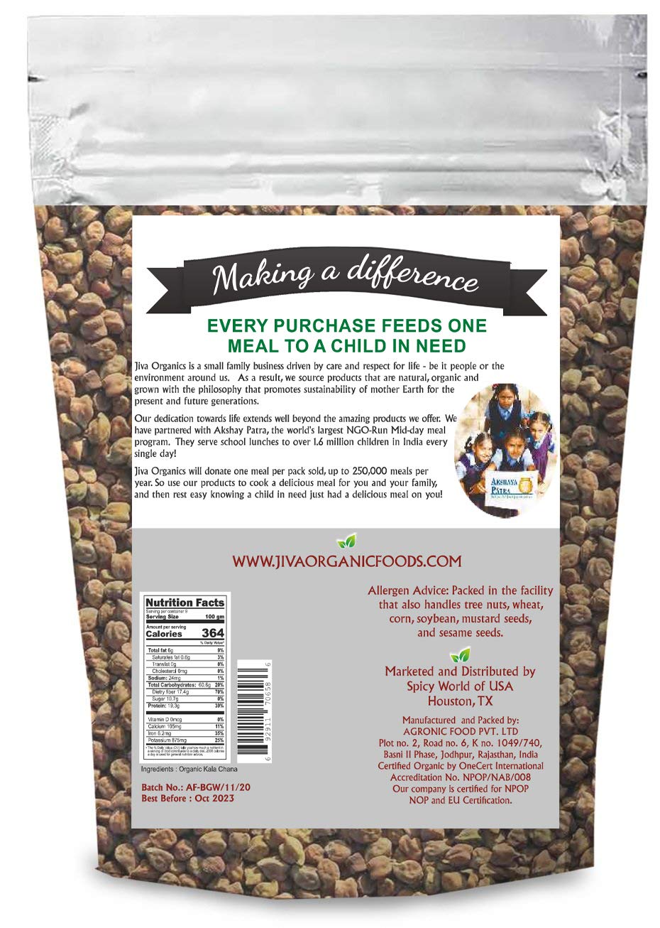 Jiva Organics Kala Chana vegan-friendly pantry staple for plant-based meals