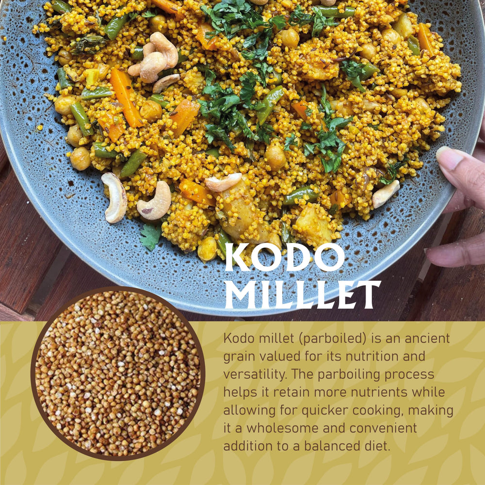 Pongal dish featuring Jiva Organics Kodo Millet and ghee aroma