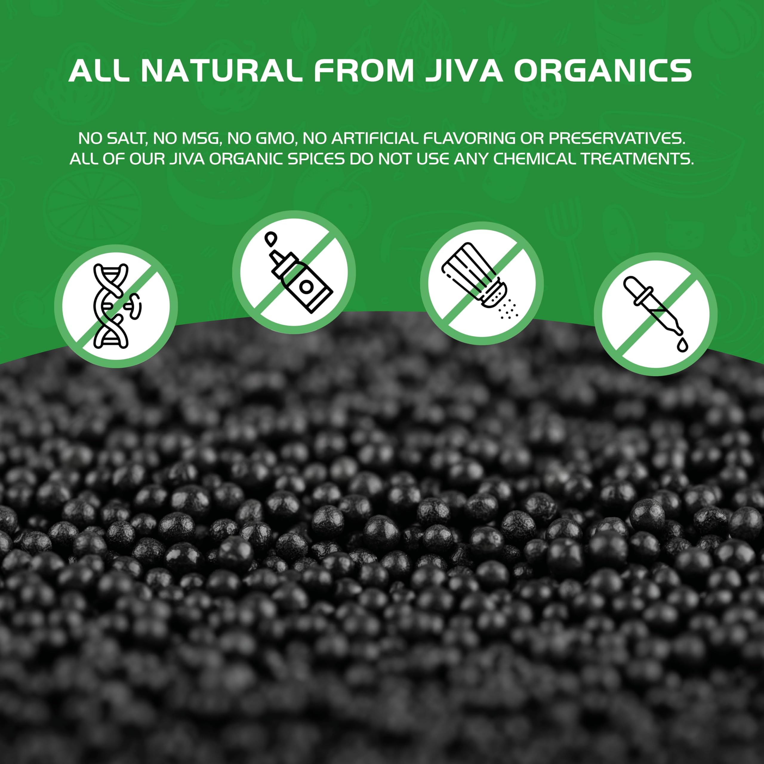Eco-friendly kraft packaging for Jiva Organics black mustard seeds.