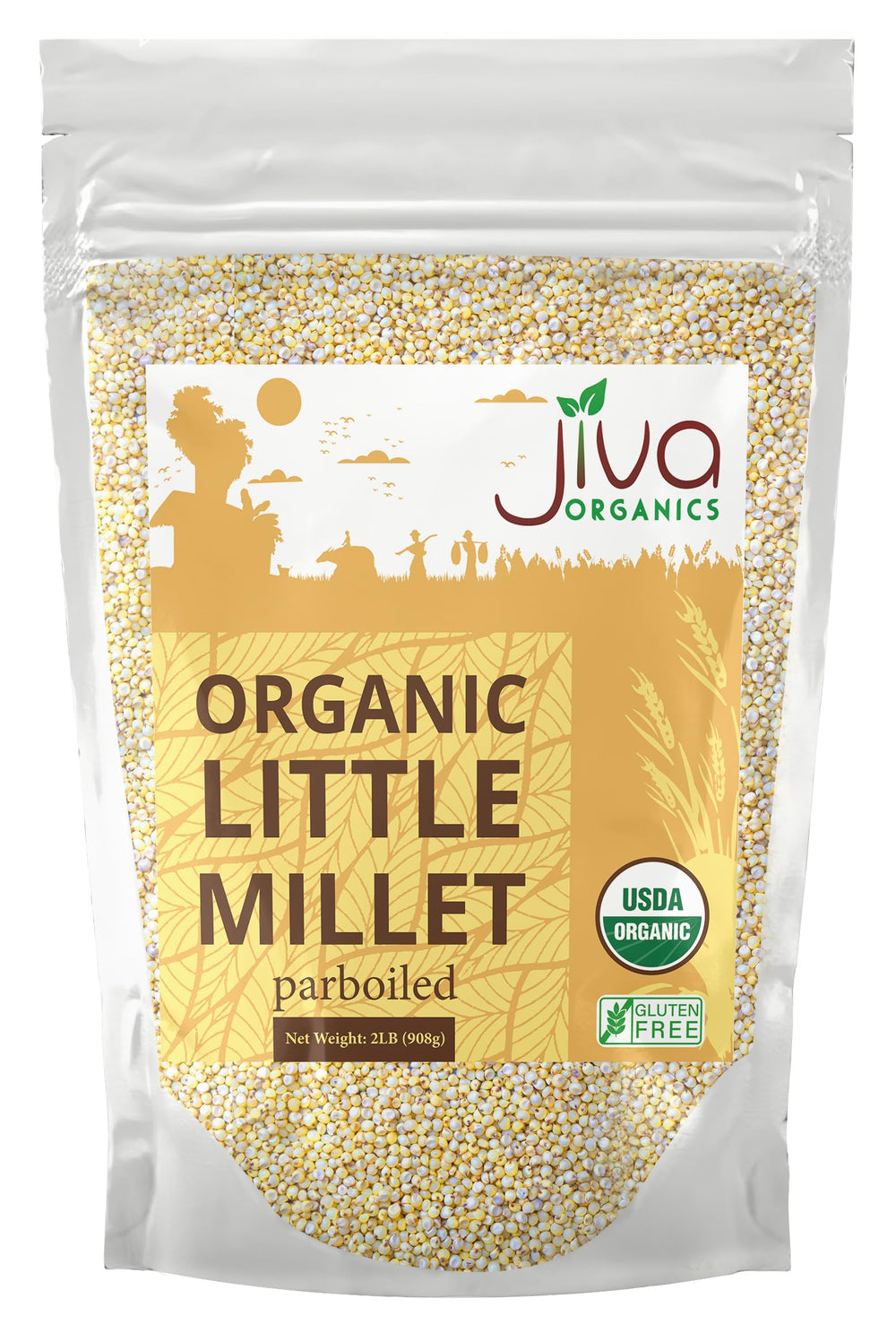 Jiva Organics Little Millet pack front, gluten-free and organic.
