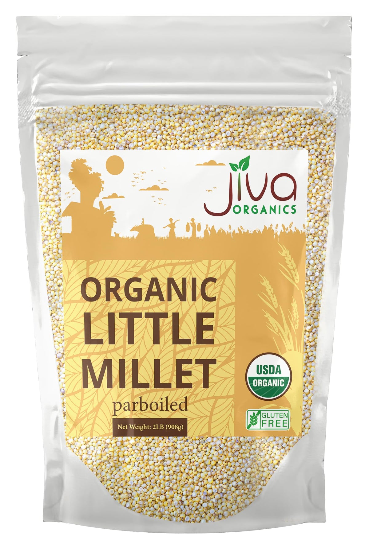 Jiva Organics Little Millet pack front, gluten-free and organic.