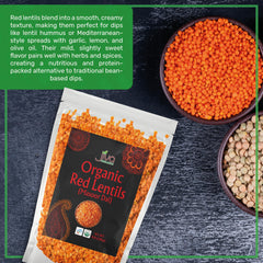 Jiva Organics Masoor Dal 4 lb pack shown for family meals.
