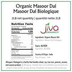 Closeup of Jiva Organics Masoor Dal lentils highlighting purity and texture.