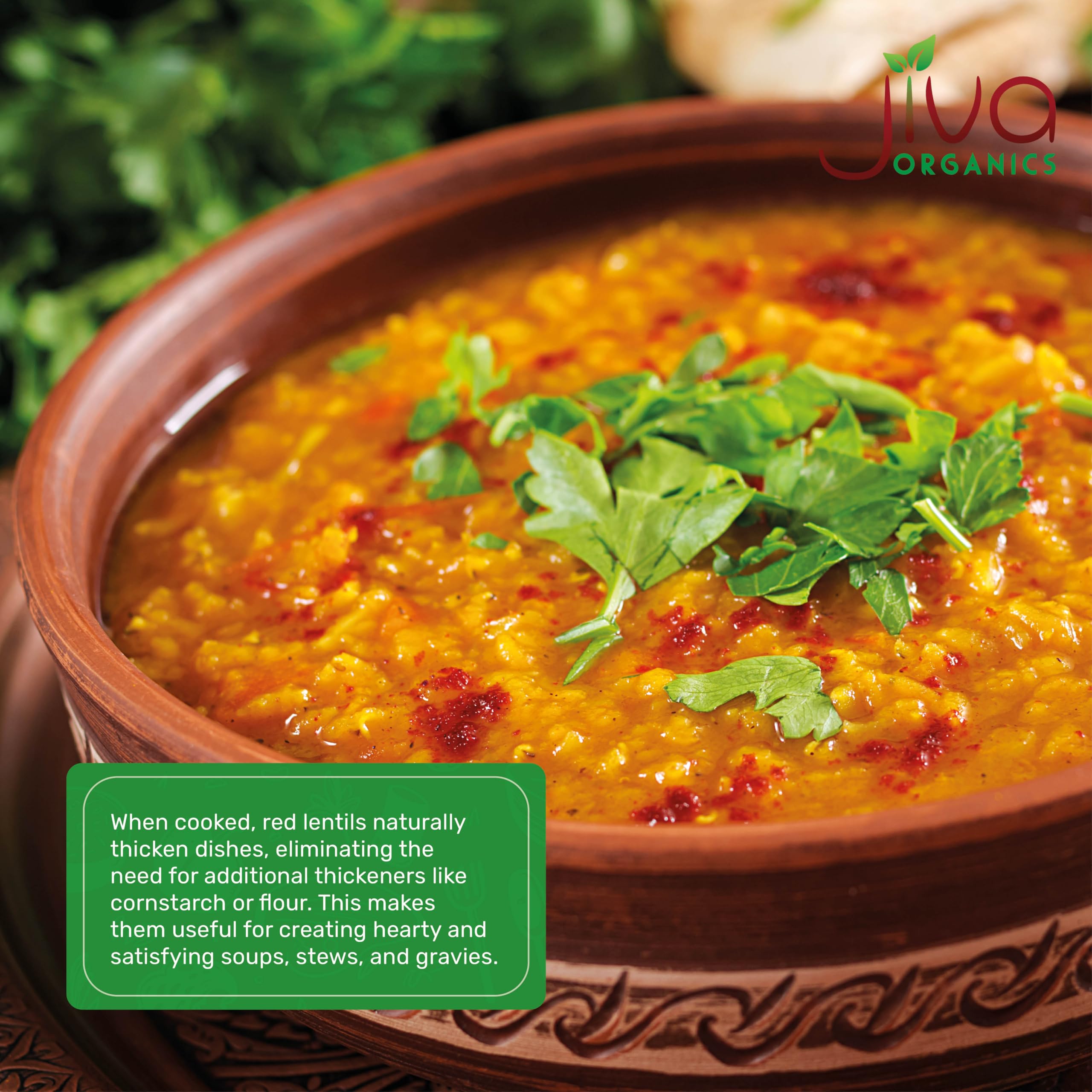 Jiva Organics Masoor Dal origin India and fresh aroma.