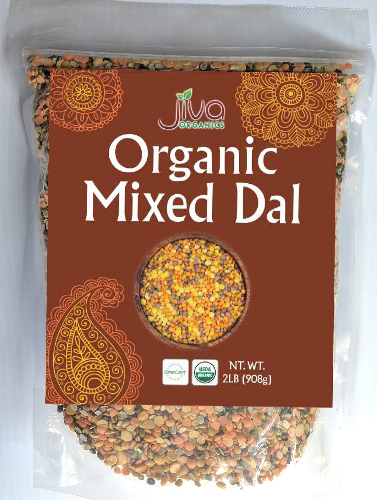 Jiva Organics Mixed Dal bag front showcases premium organic lentils ideal for everyday cooking.