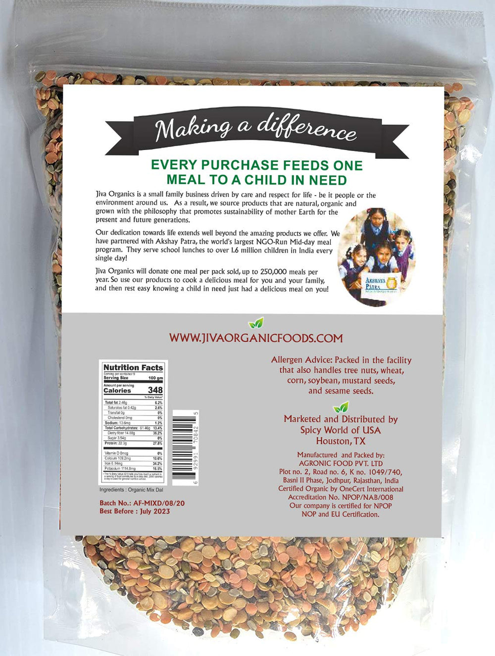 Jiva Organics Mixed Dal cooked lentils ready to serve, showcasing creamy texture.
