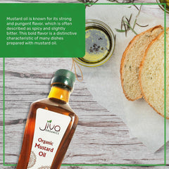 Jiva Organics Mustard Oil pour action showing convenient bottle for cooking