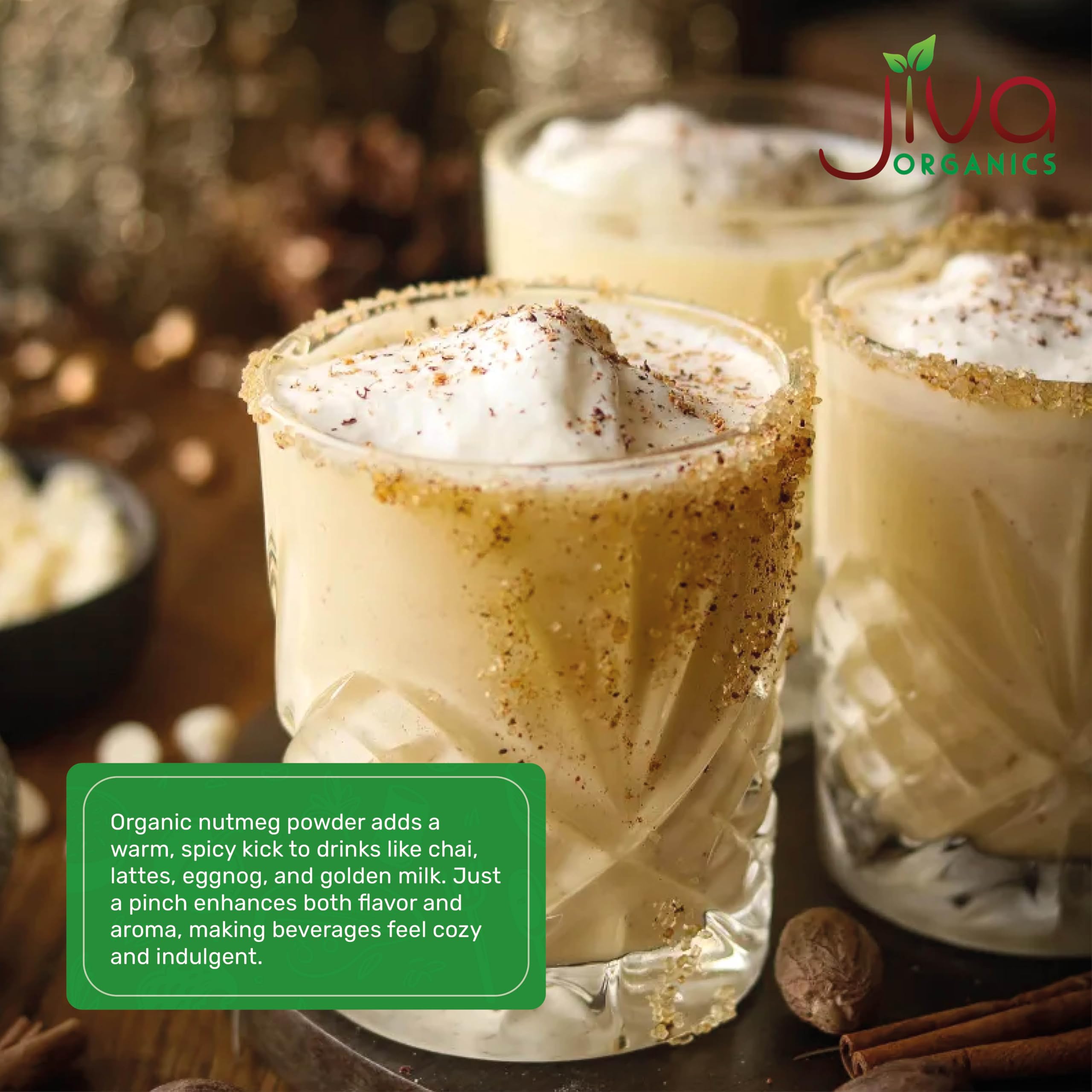 Jiva Organics ground nutmeg for baking and holiday treats