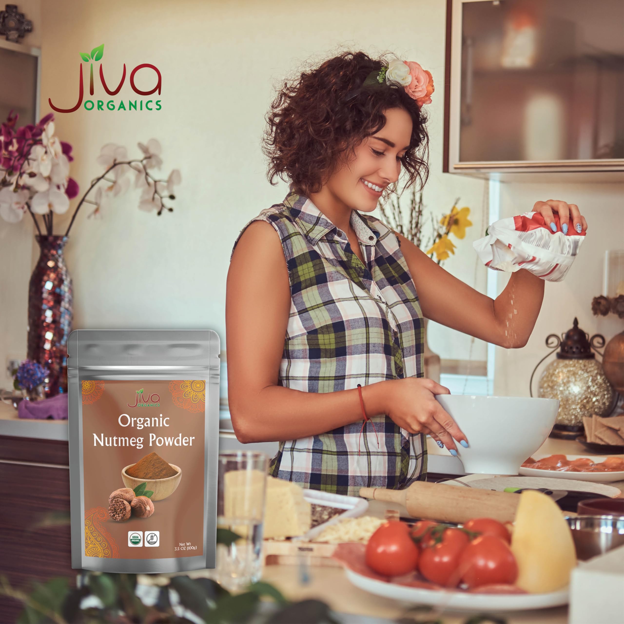 Jiva Organics nutmeg powder aroma enriching spice blends