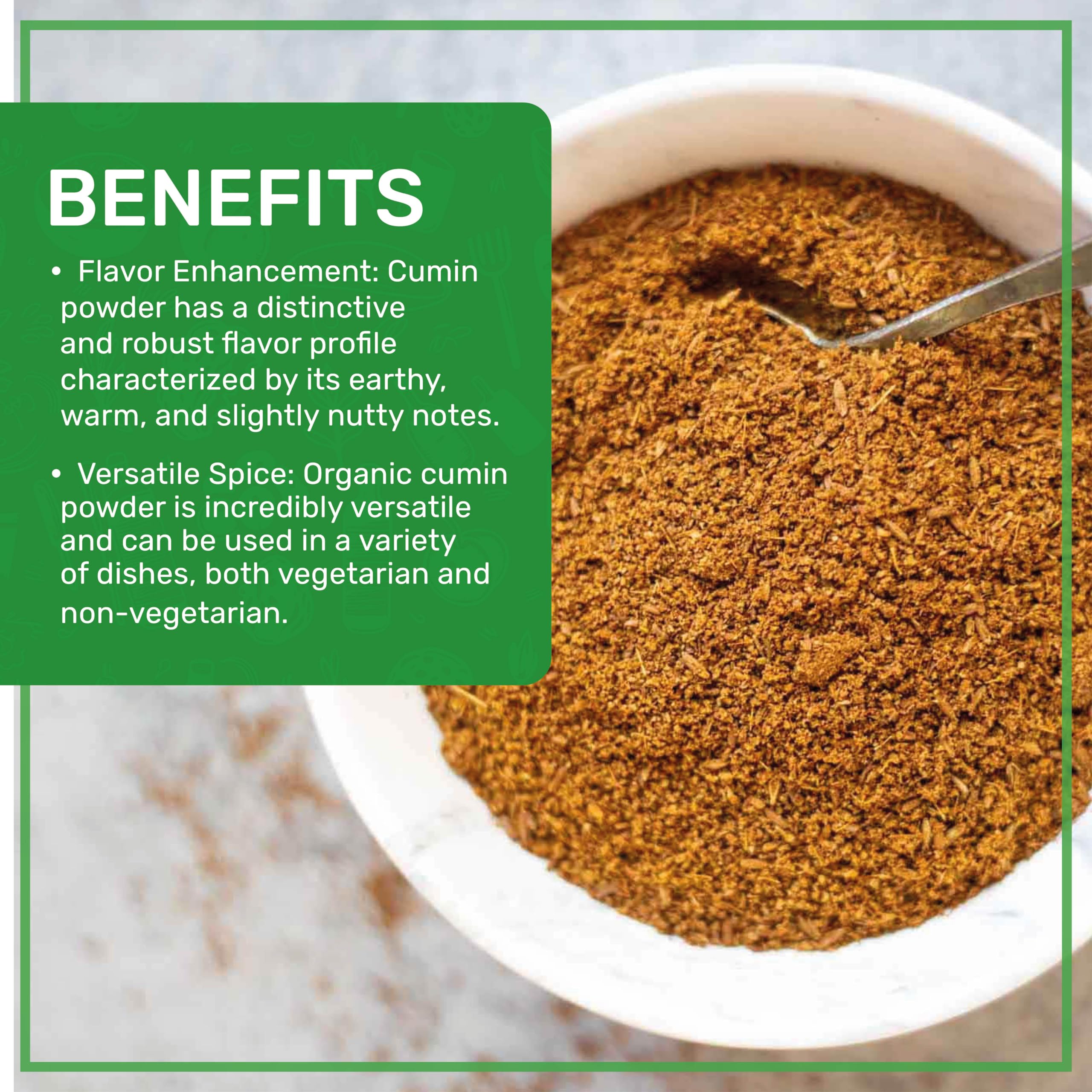 Jiva Organics organic certification label on cumin packaging.