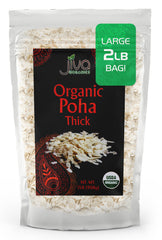 Jiva Organics Poha thick bulk bag for easy pantry storage and bulk meal prep.