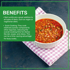 Jiva Organics Masoor Dal no soaking required for quick meals.
