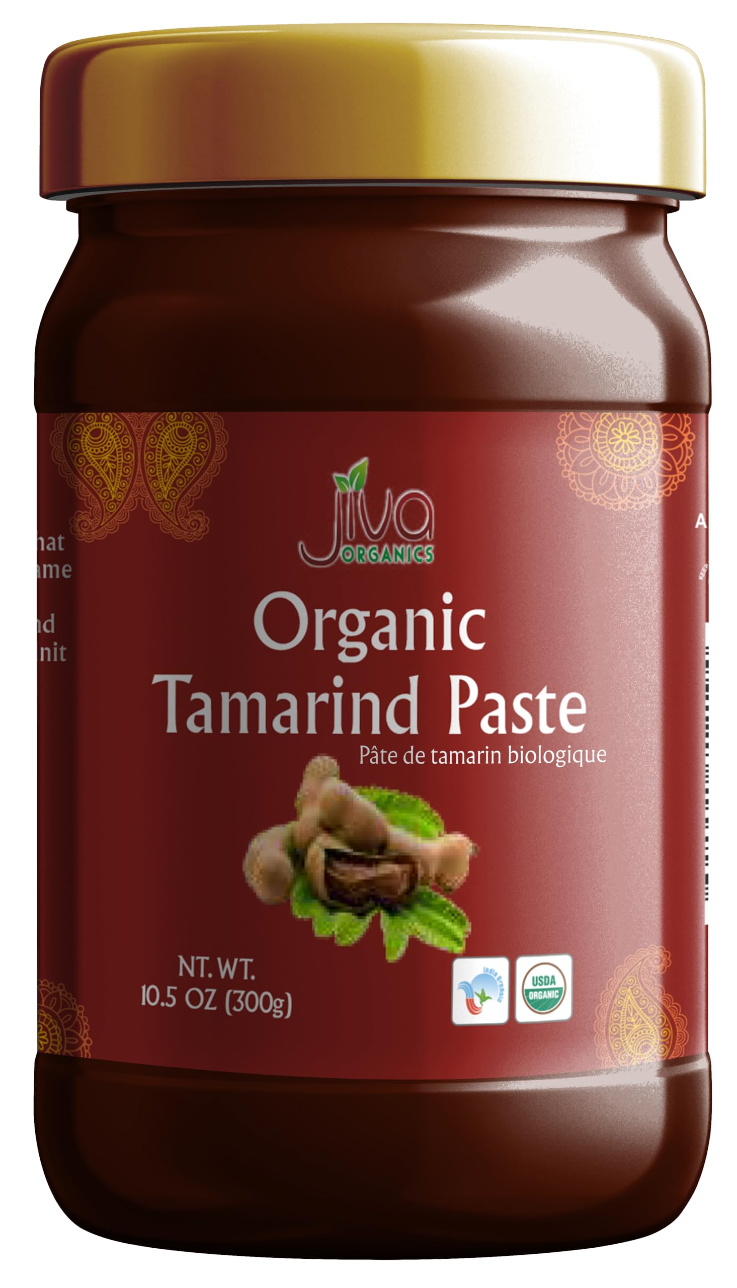 Jiva Organics Tamarind paste bottle front, ideal for chutneys and tangy sauces.