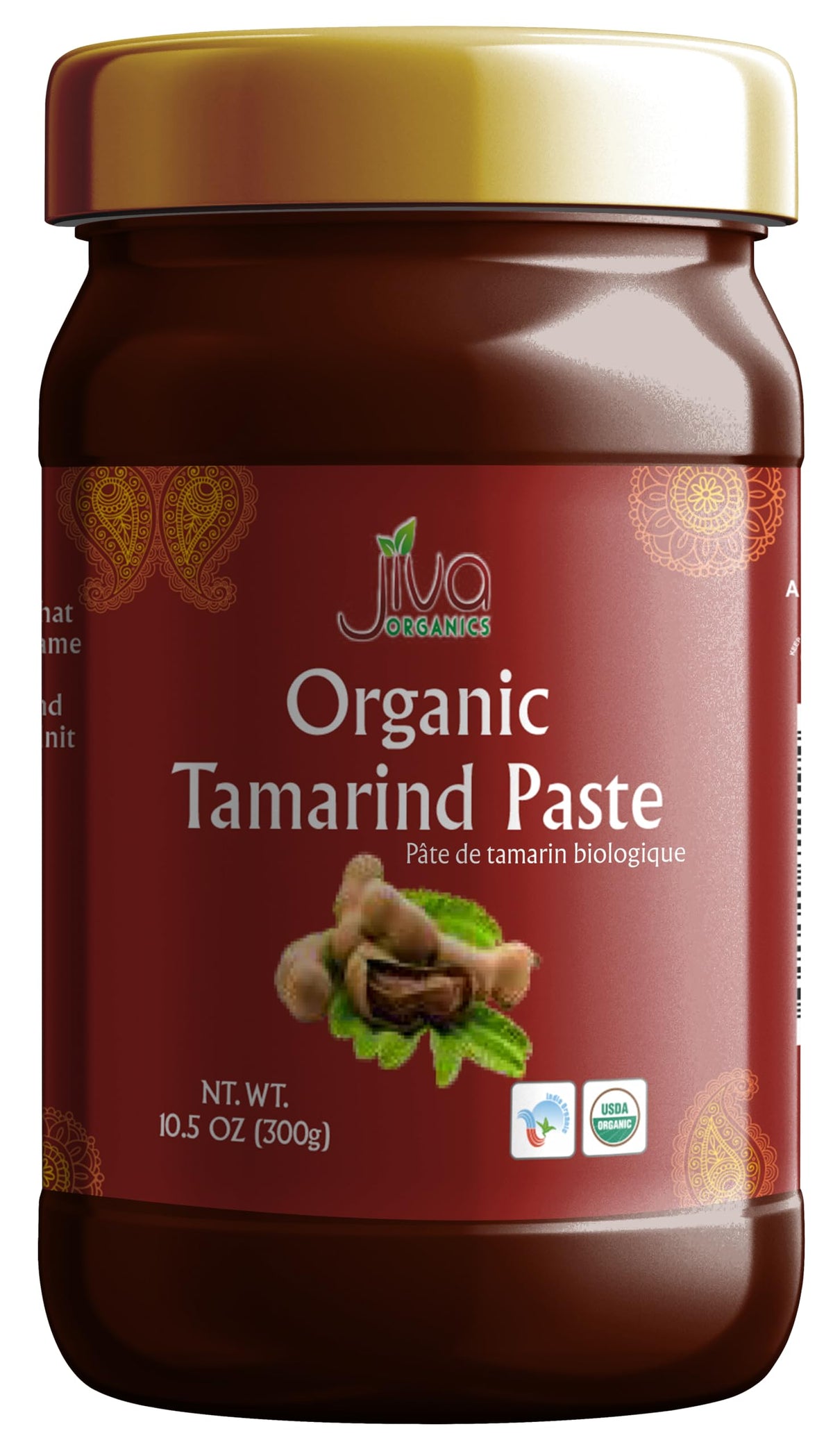 Jiva Organics Tamarind paste bottle front, ideal for chutneys and tangy sauces.