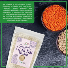 Back label of Jiva Organics Urad Dal with USDA Organic certification