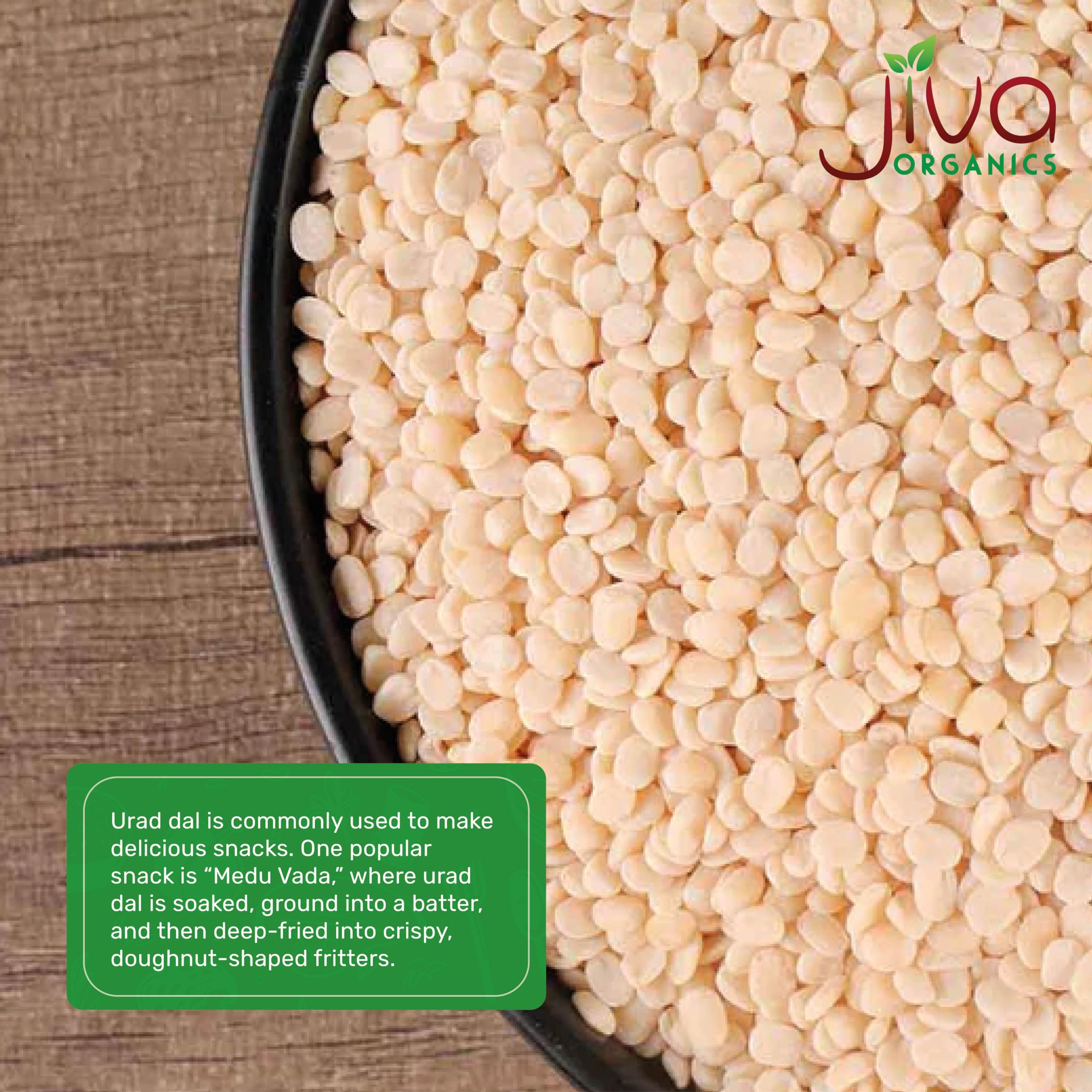 Dry Urad Dal pulses in a bowl ready to soak
