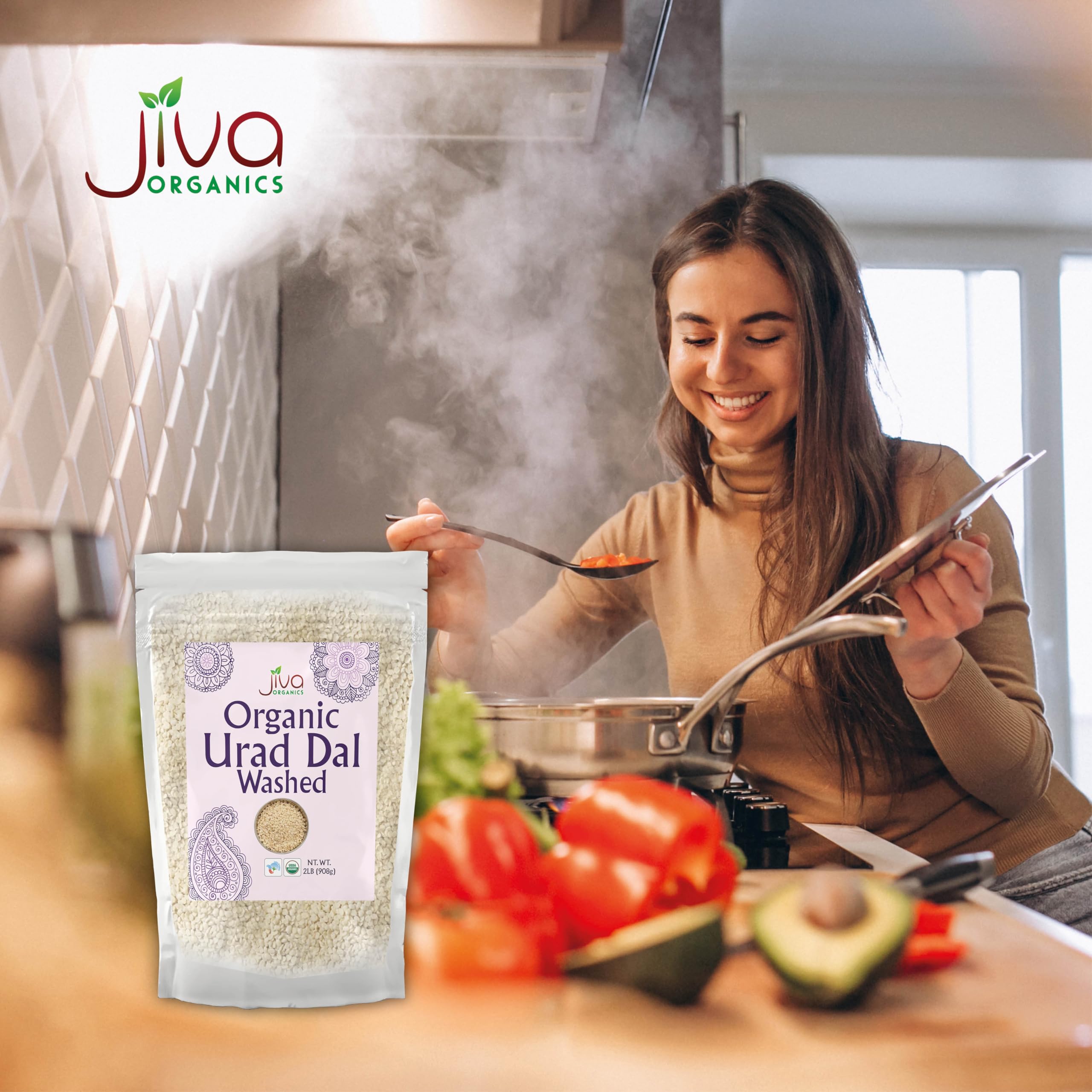 Serving dish of Jiva Organics Urad Dal showcasing protein-rich dal