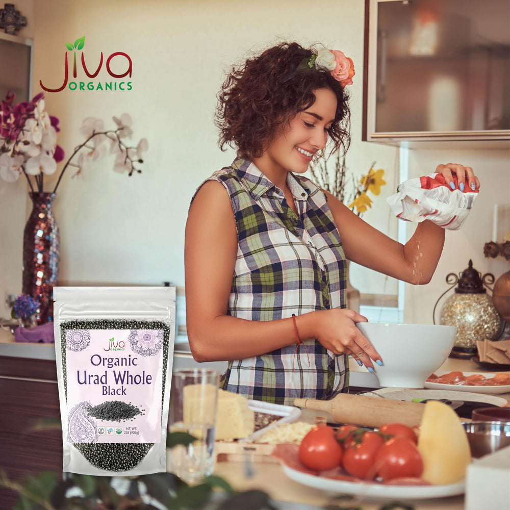 Jiva Organics Urad Whole soaked beans ready for dal or sprouts