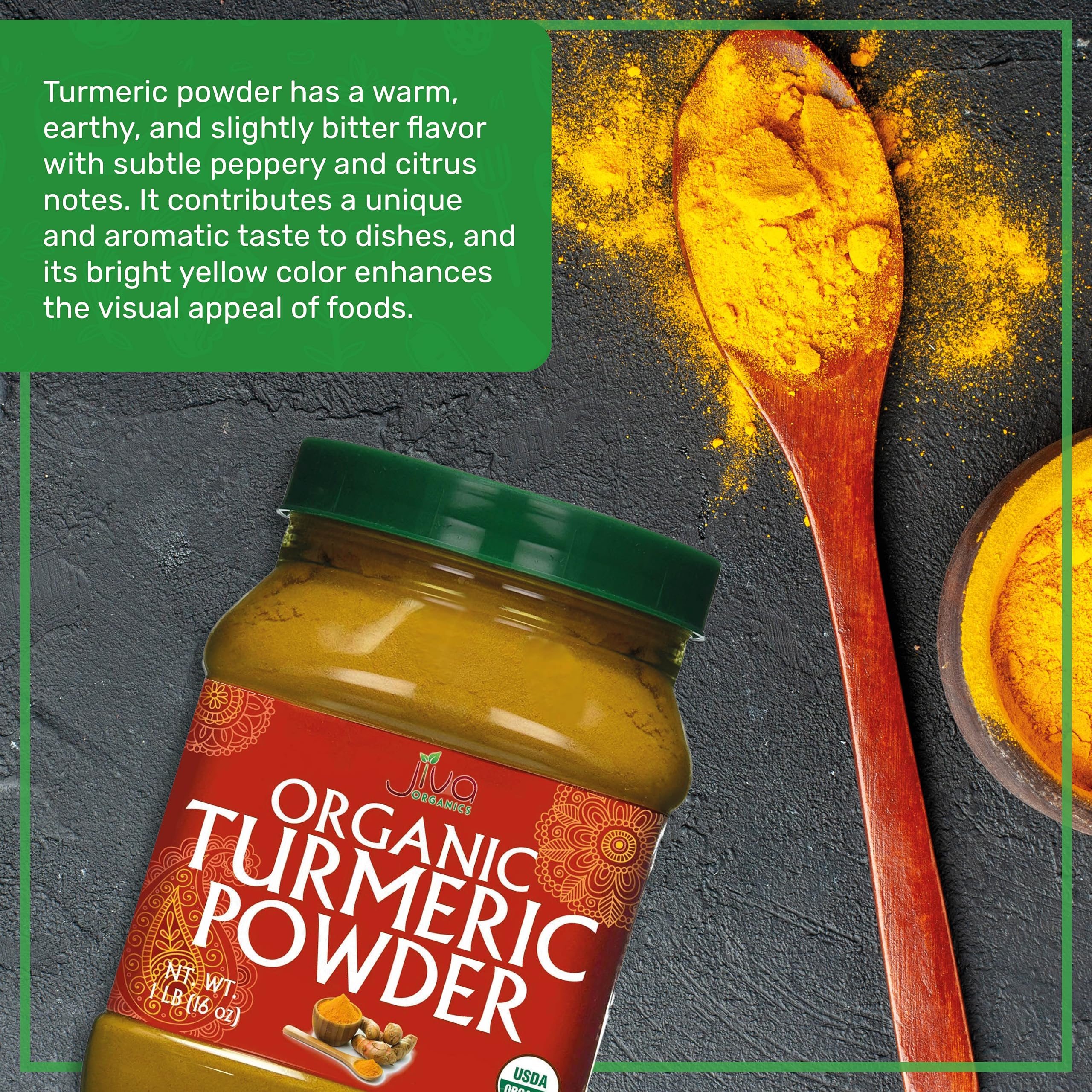 Jiva Organics USDA Organic Turmeric Powder, certified organic earthy aroma