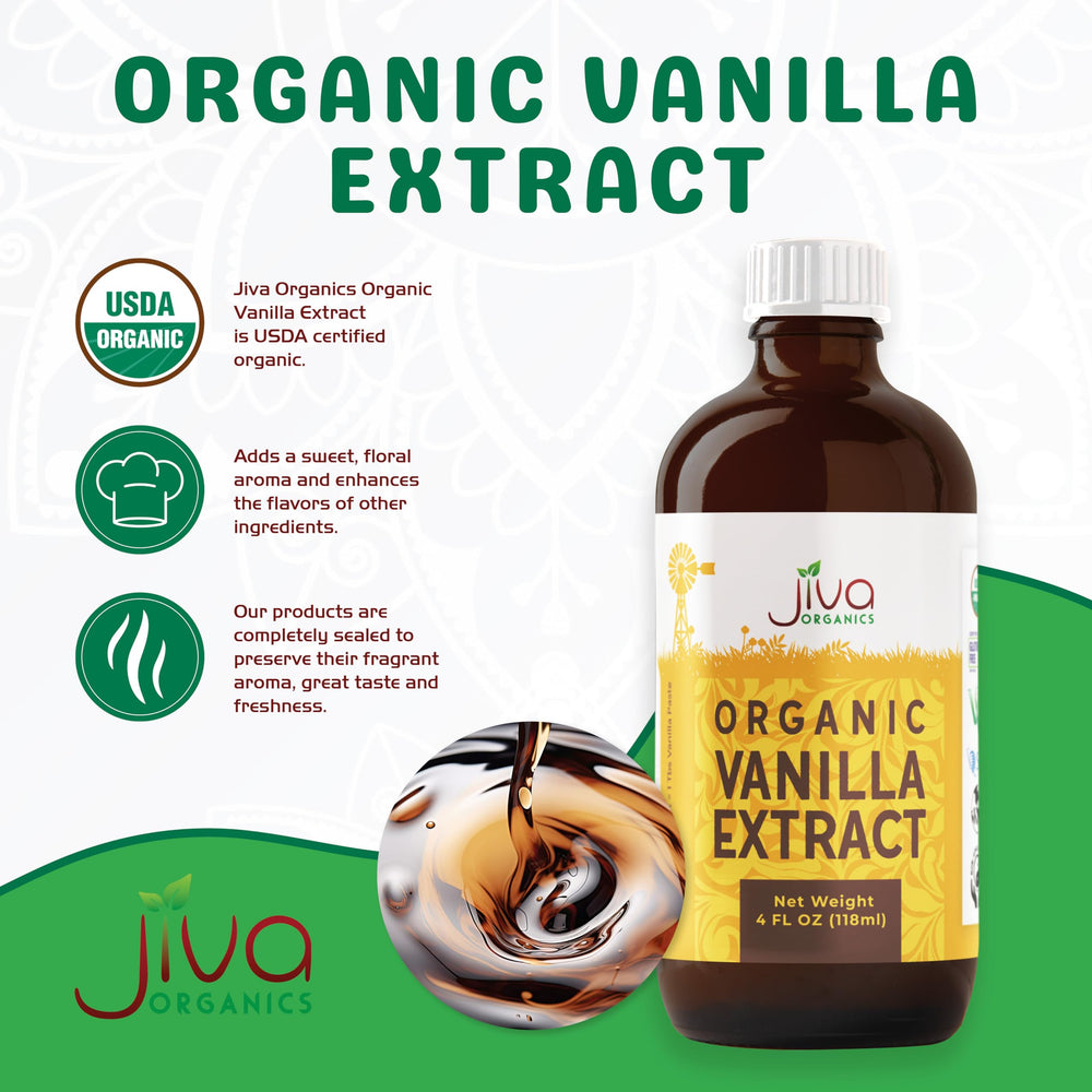Jiva Organics vanilla beans close-up shows real bean quality.