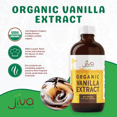 Jiva Organics vanilla beans close-up shows real bean quality.
