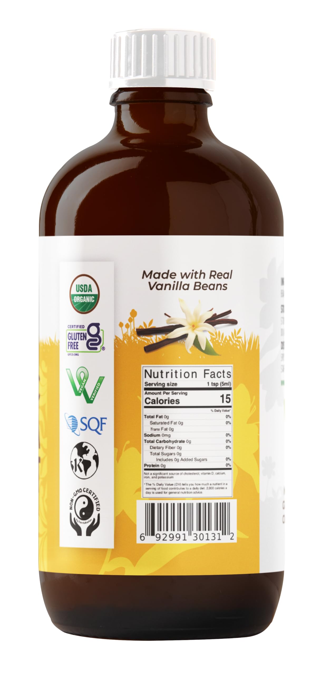 Jiva Organics certifications logos emphasize kosher and vegan assurance.