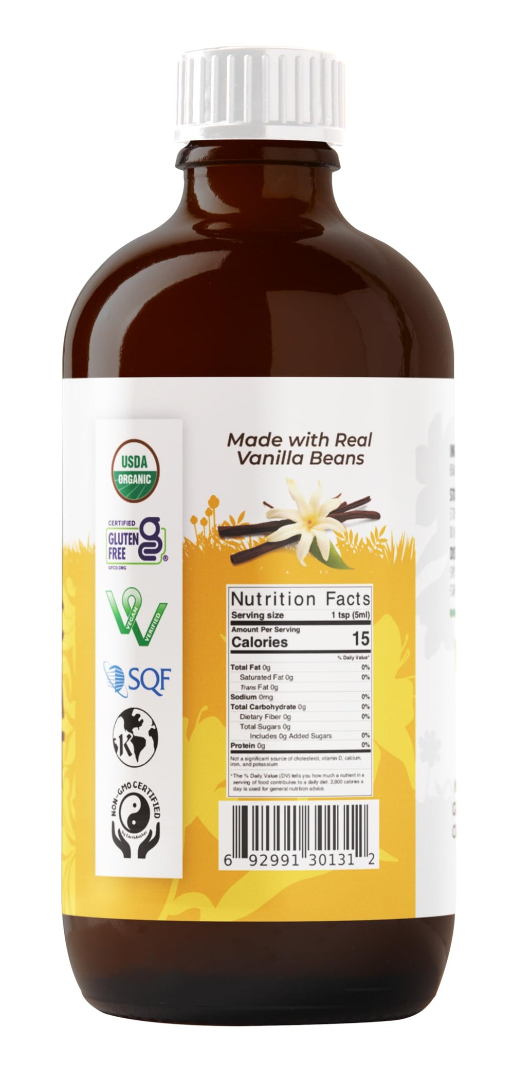 Jiva Organics certifications logos emphasize kosher and vegan assurance.
