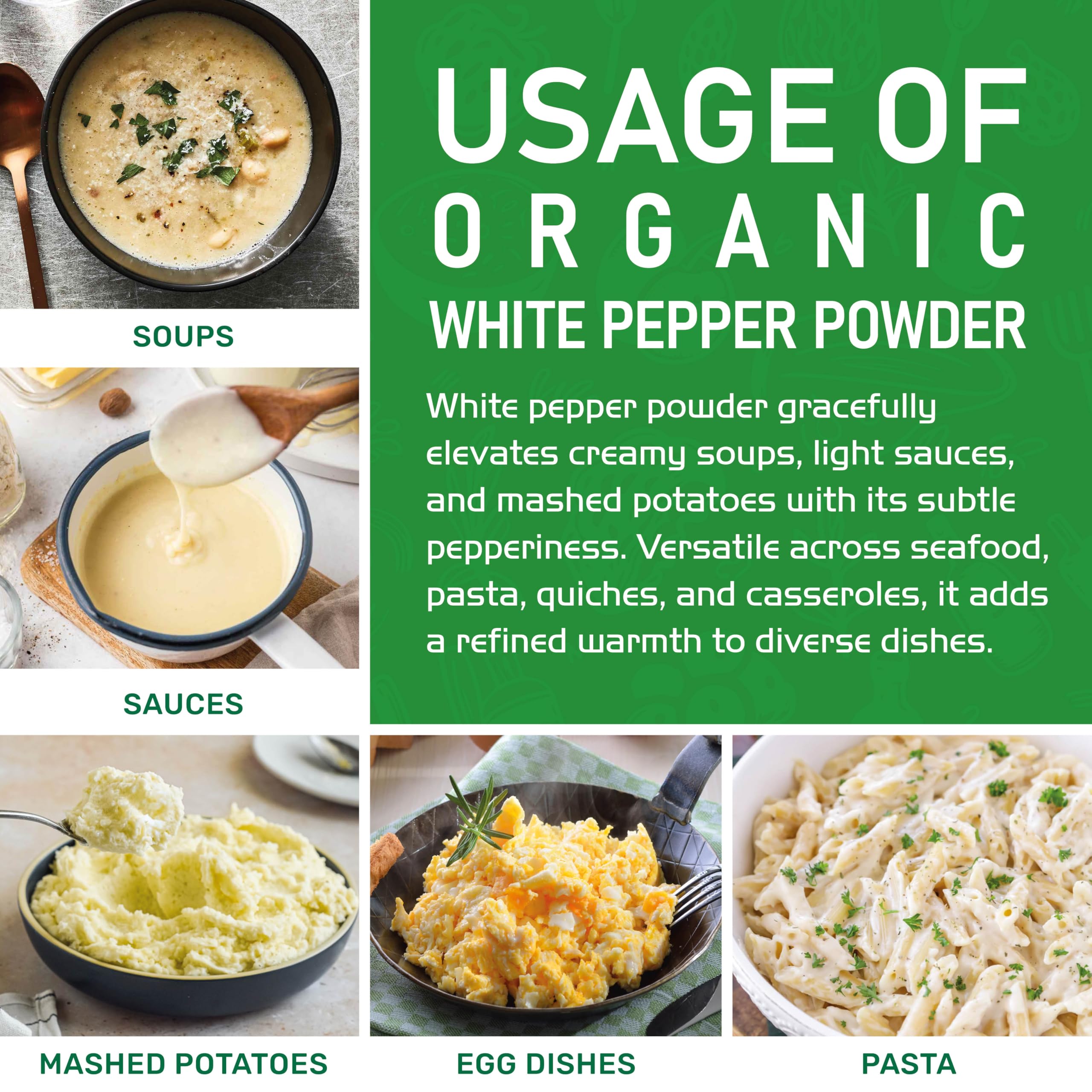Jiva Organics White Pepper Powder marinade-dish highlights versatile use in Asian cuisine