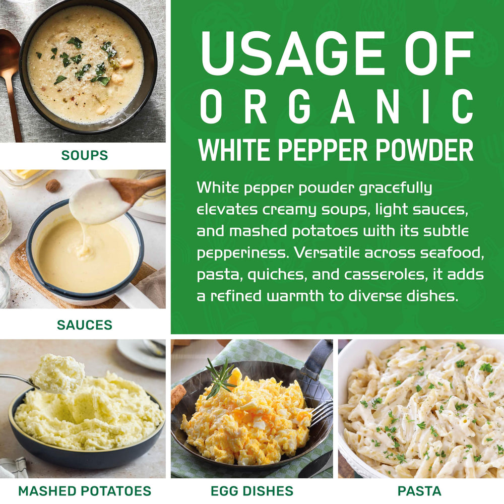 Jiva Organics White Pepper Powder marinade-dish highlights versatile use in Asian cuisine